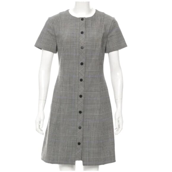 Theory Wool Houndstooth Plaid Dress Size M - Picture 1 of 5